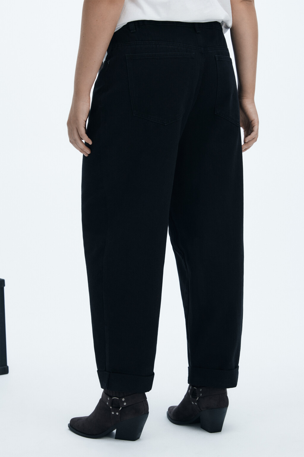 Джинсы barrel fit с высокой посадкой - цвет черный - 3