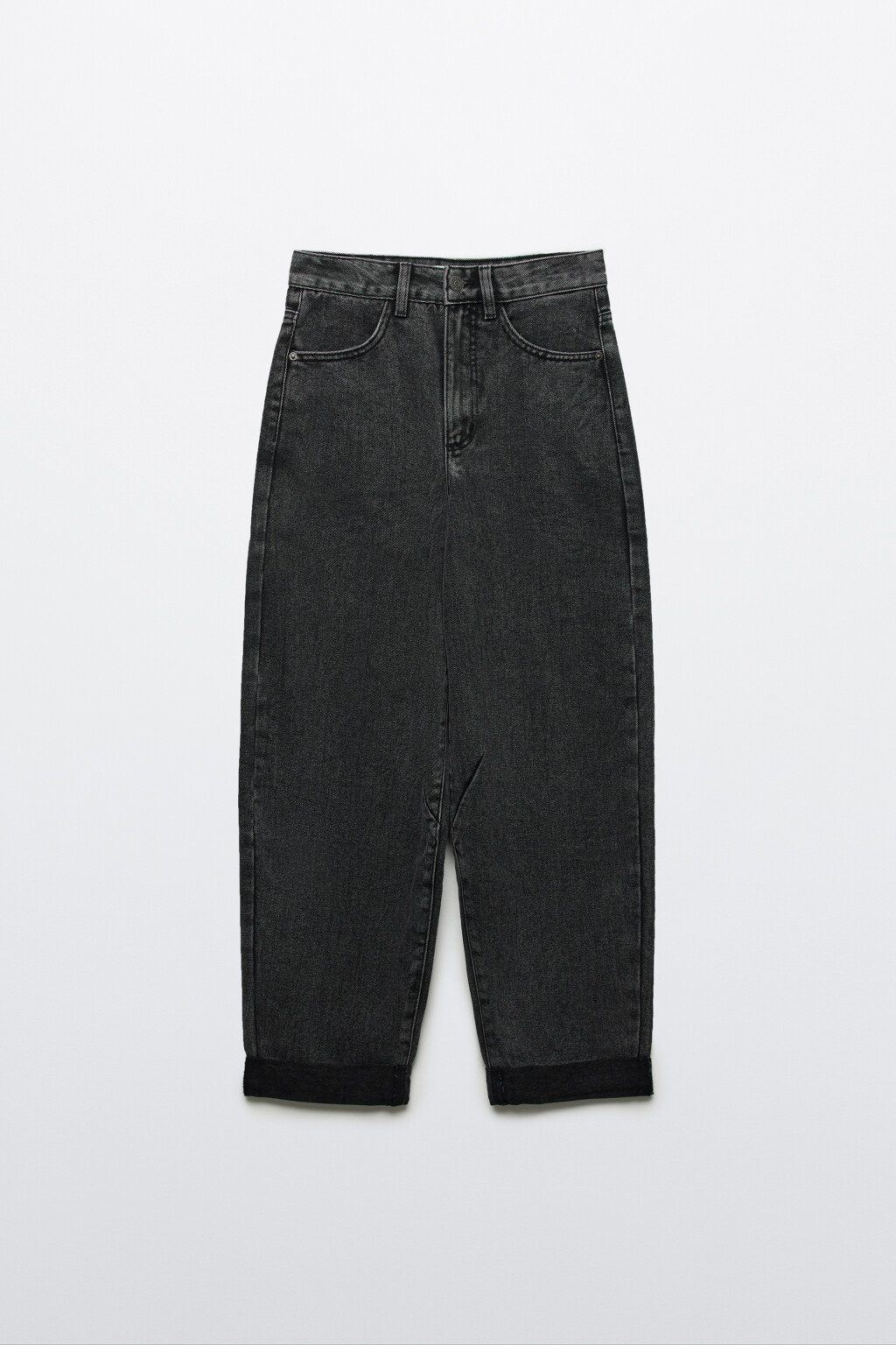 Джинсы barrel fit с высокой посадкой - цвет серый - 1