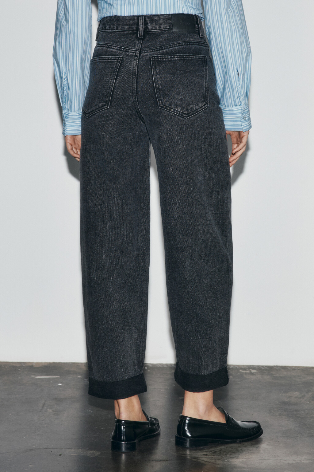 Джинсы barrel fit с высокой посадкой - цвет серый - 3