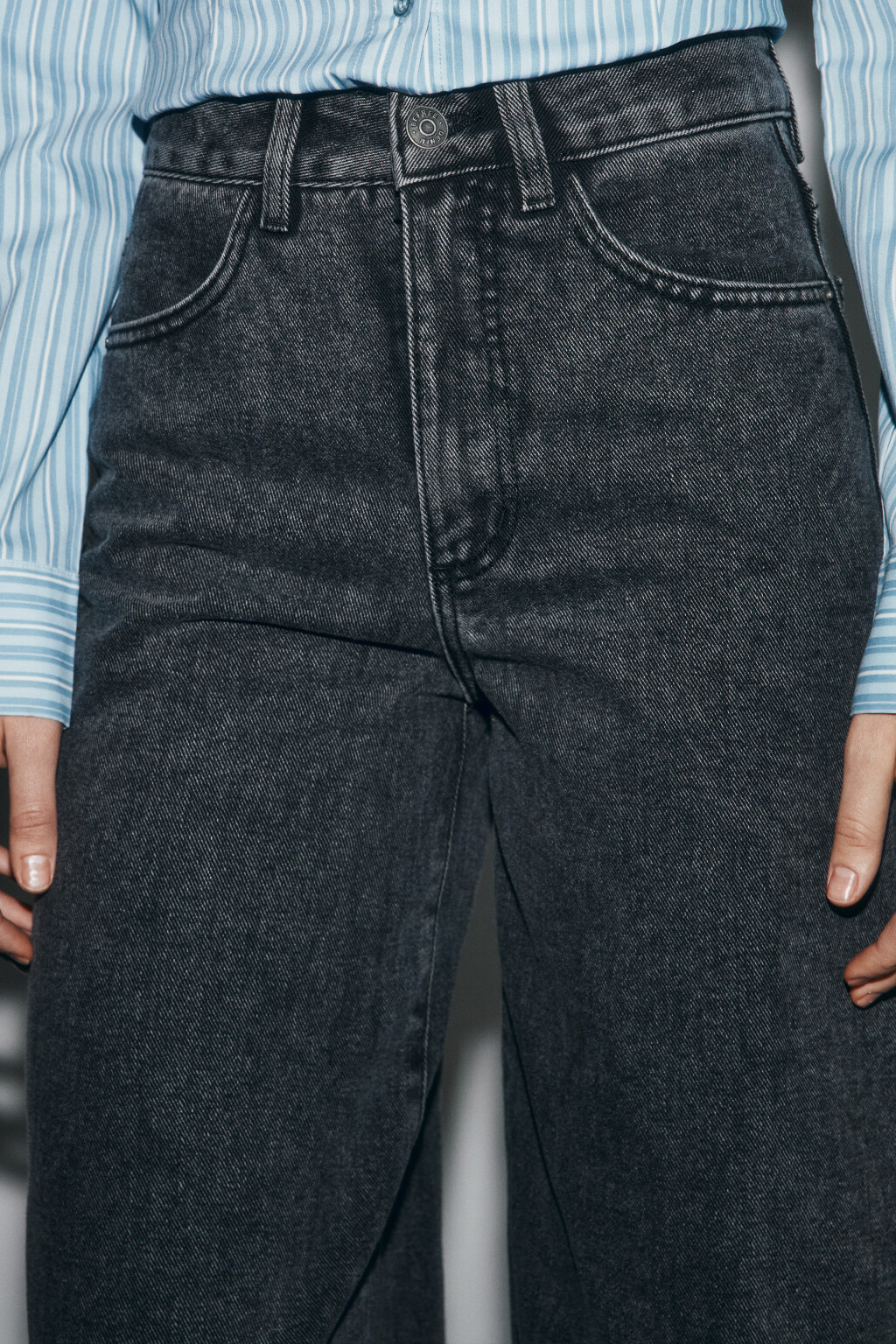 Джинсы barrel fit с высокой посадкой - цвет серый - 5