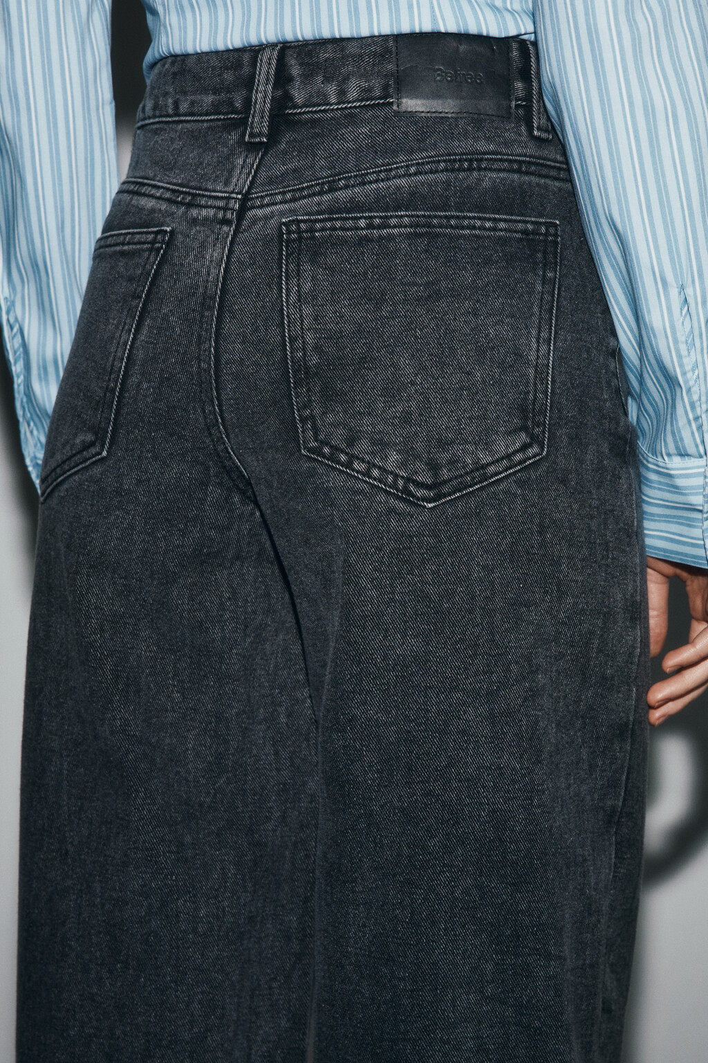 Джинсы barrel fit с высокой посадкой - цвет серый - 6