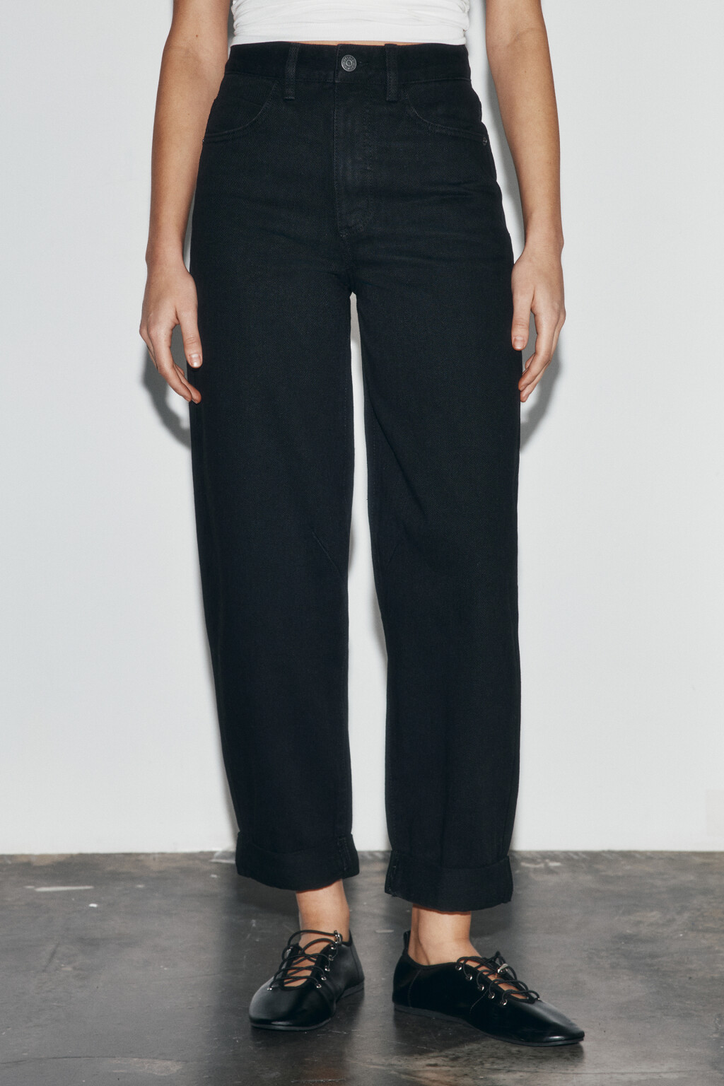 Джинсы barrel fit с высокой посадкой - цвет черный - 2