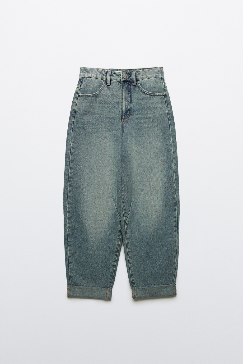 Джинсы barrel fit с высокой посадкой - цвет темный тинт - 1