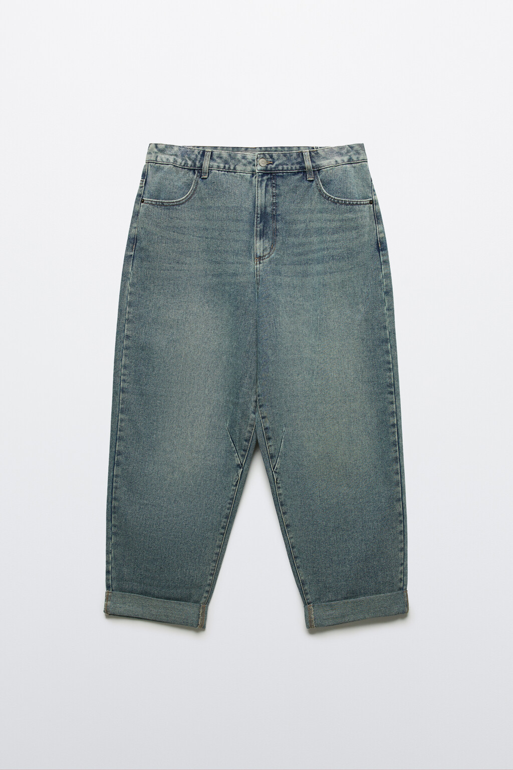 Джинсы barrel fit с высокой посадкой - цвет темный тинт - 1