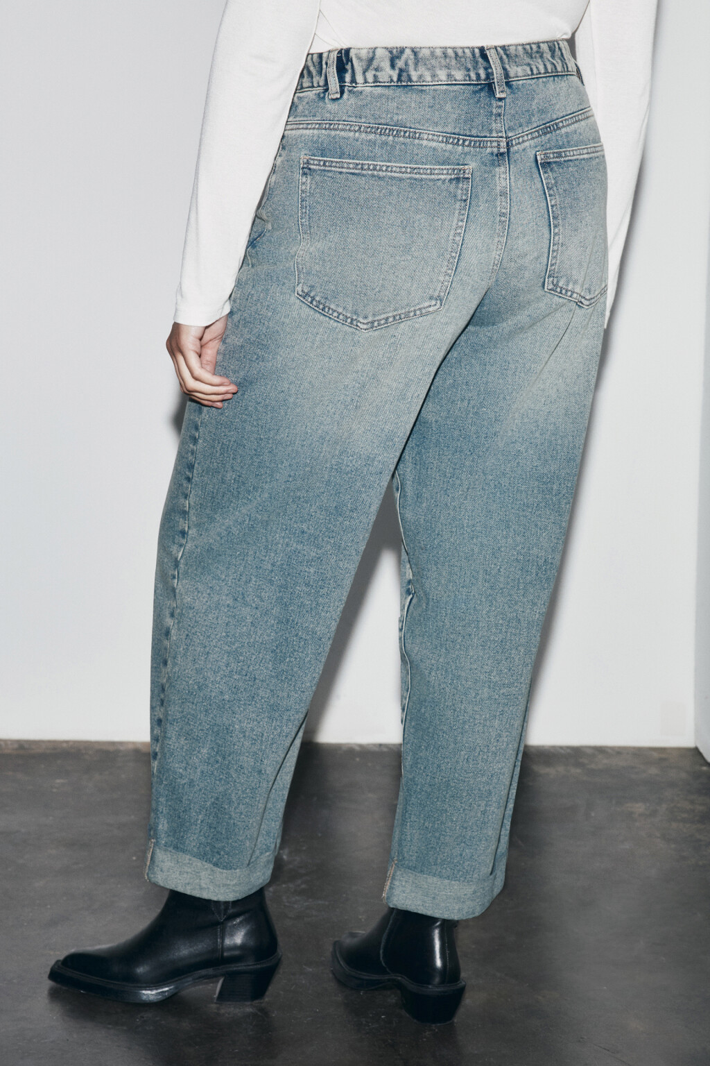 Джинсы barrel fit с высокой посадкой - цвет темный тинт - 4