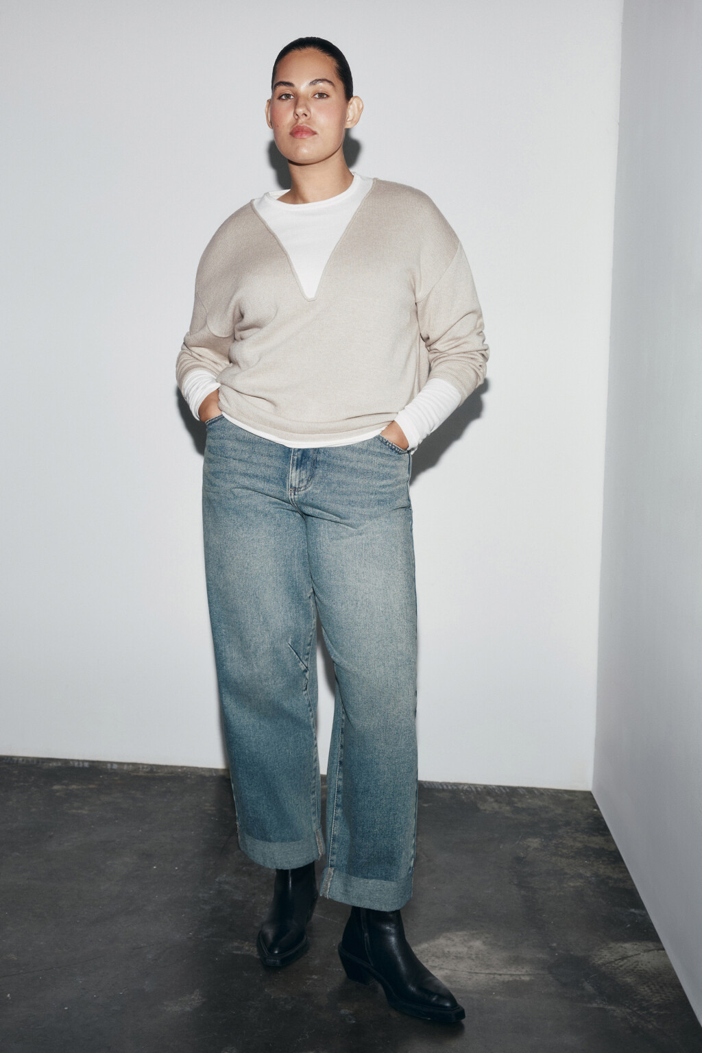 Джинсы barrel fit с высокой посадкой - цвет темный тинт - 5