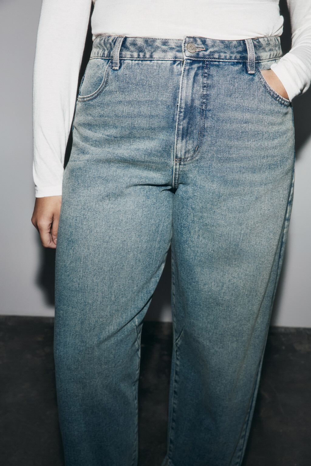 Джинсы barrel fit с высокой посадкой - цвет темный тинт - 6