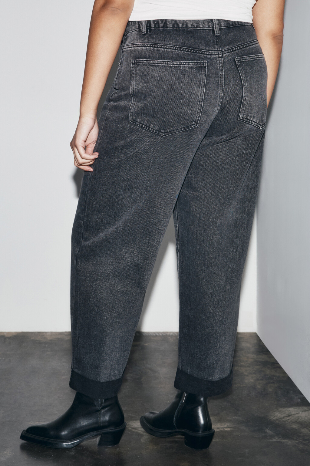 Джинсы barrel fit с высокой посадкой - цвет серый - 4