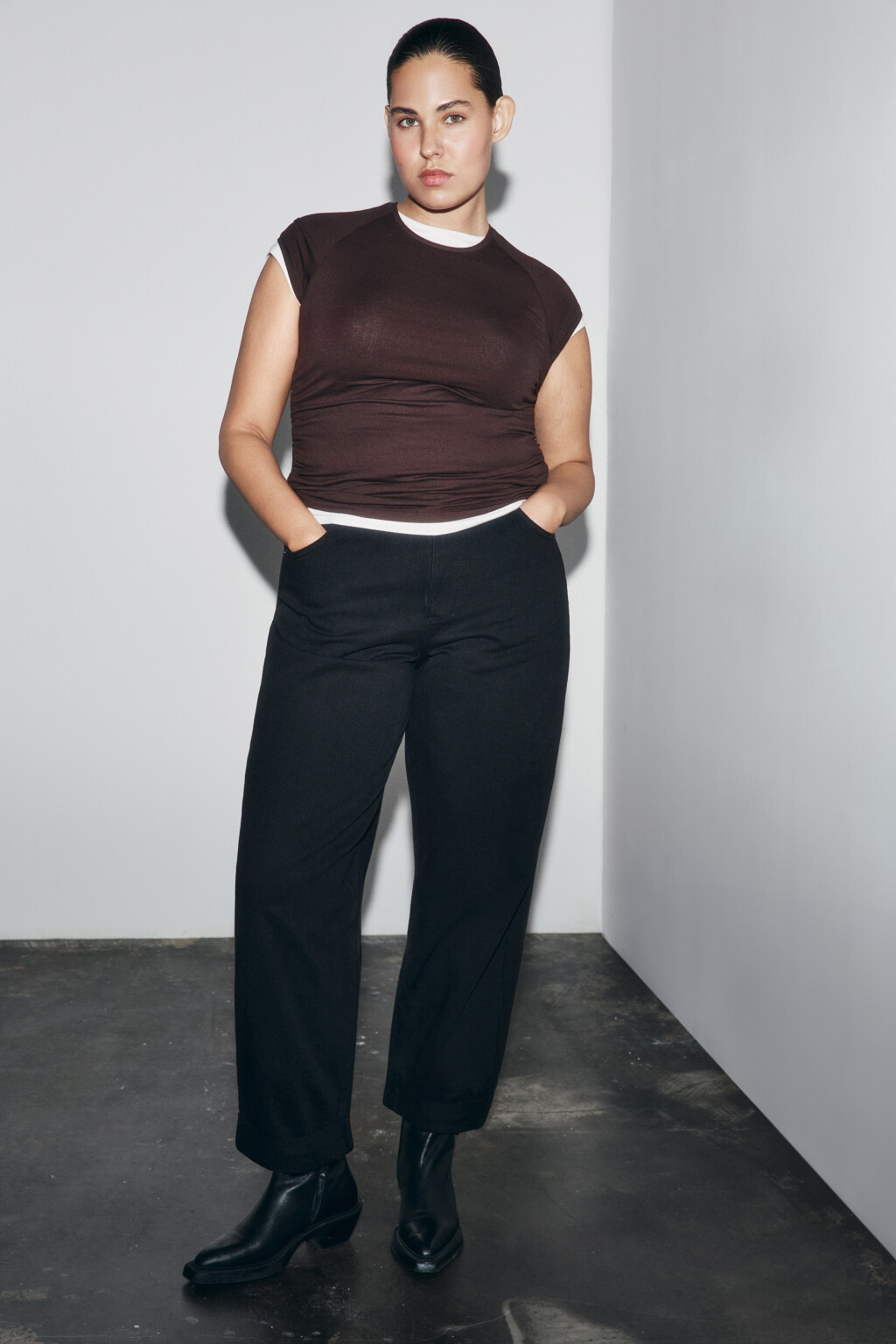 Джинсы barrel fit с высокой посадкой - цвет черный - 2