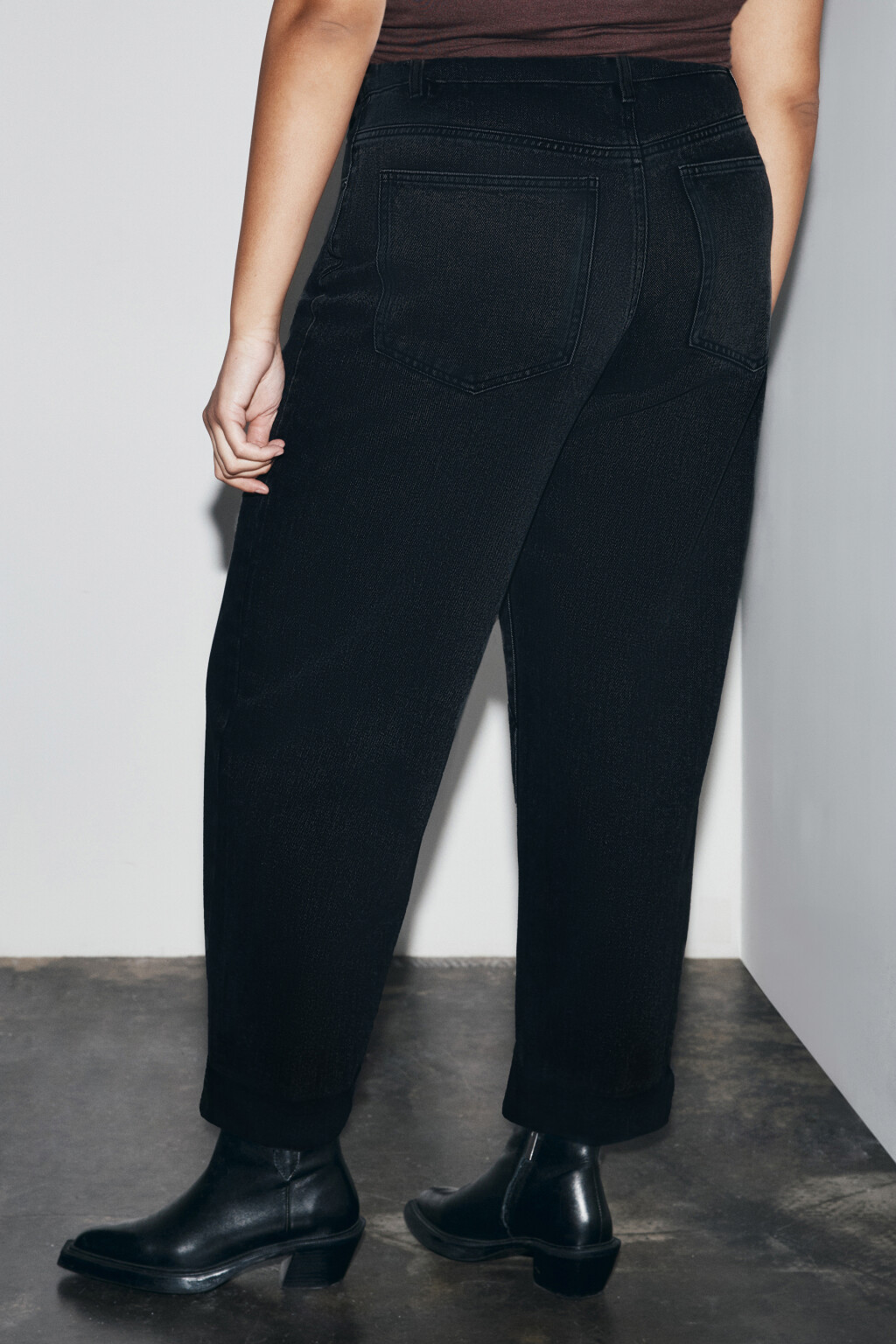 Джинсы barrel fit с высокой посадкой - цвет черный - 4