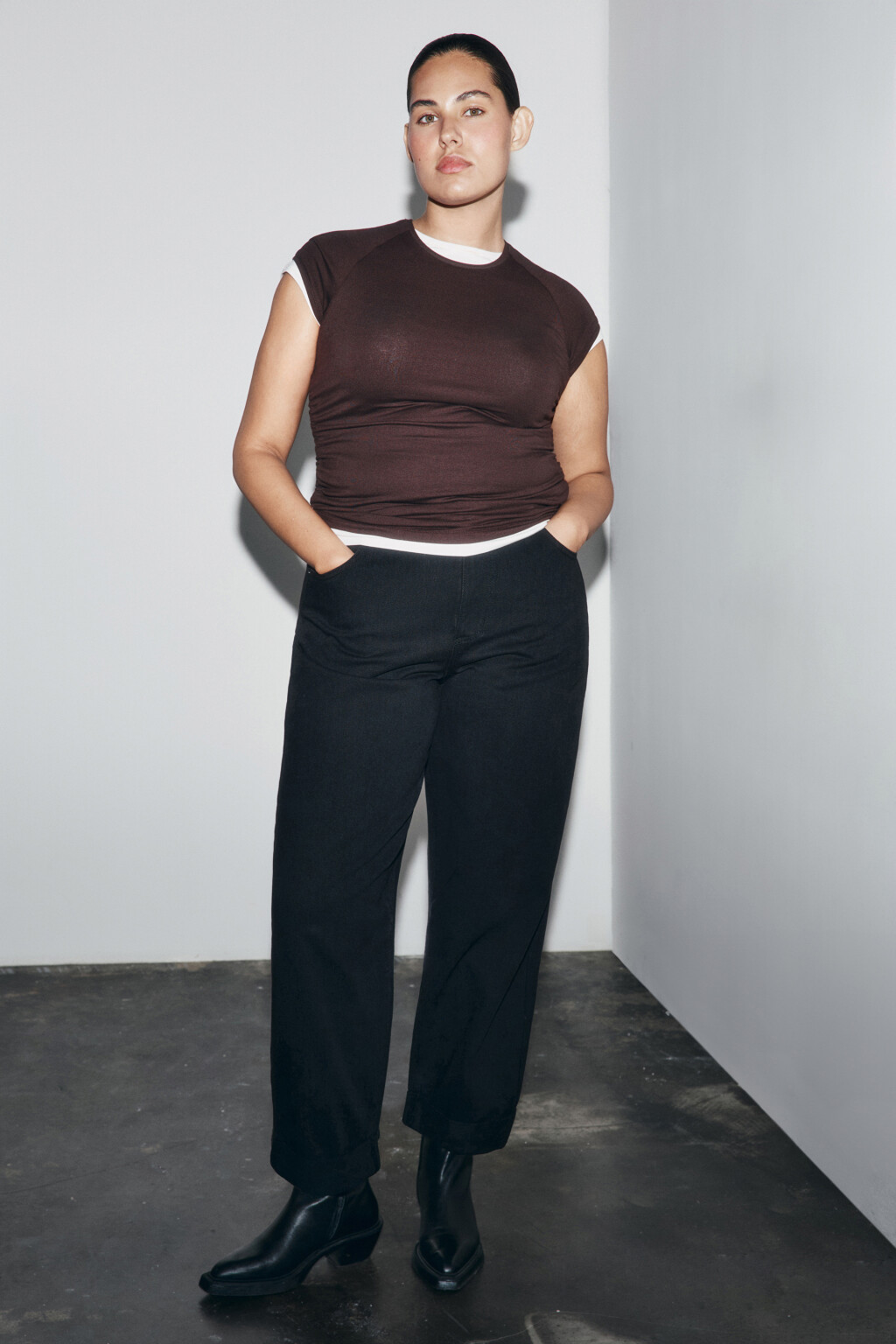 Джинсы barrel fit с высокой посадкой - цвет черный - 5