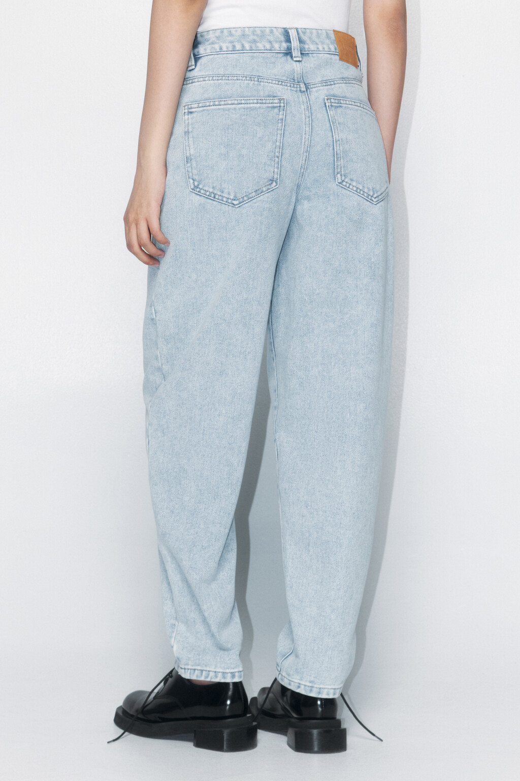 Джинсы bananas широкие с высокой посадкой - цвет голубой - 4