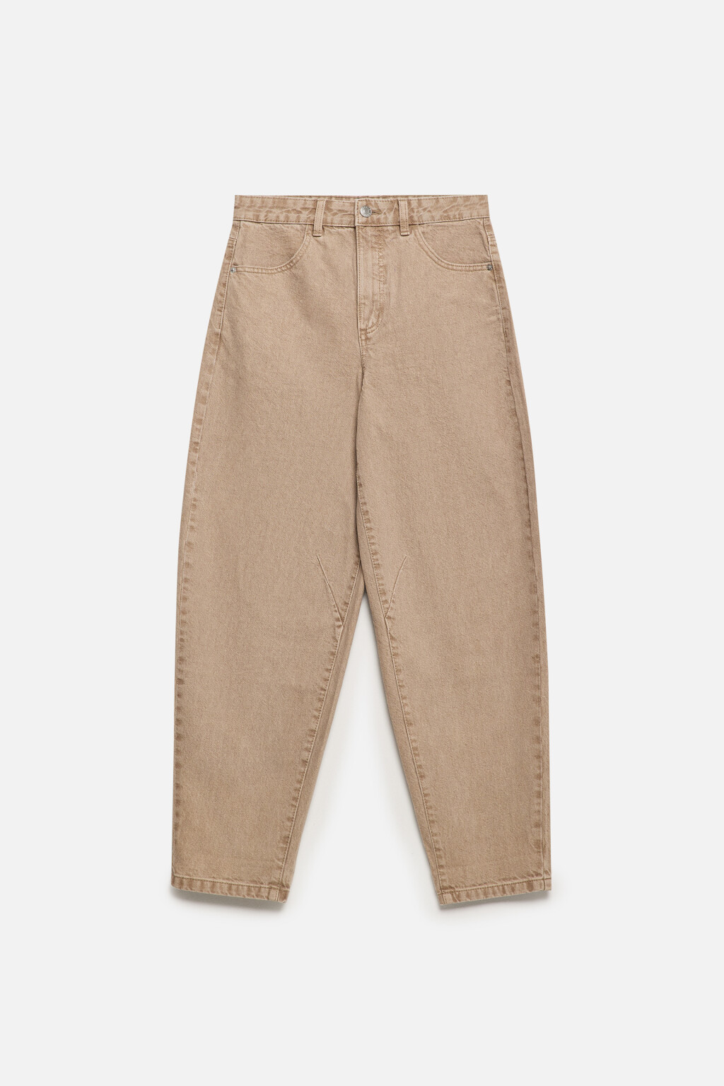 Джинсы bananas широкие с высокой посадкой - цвет бежевый - 8