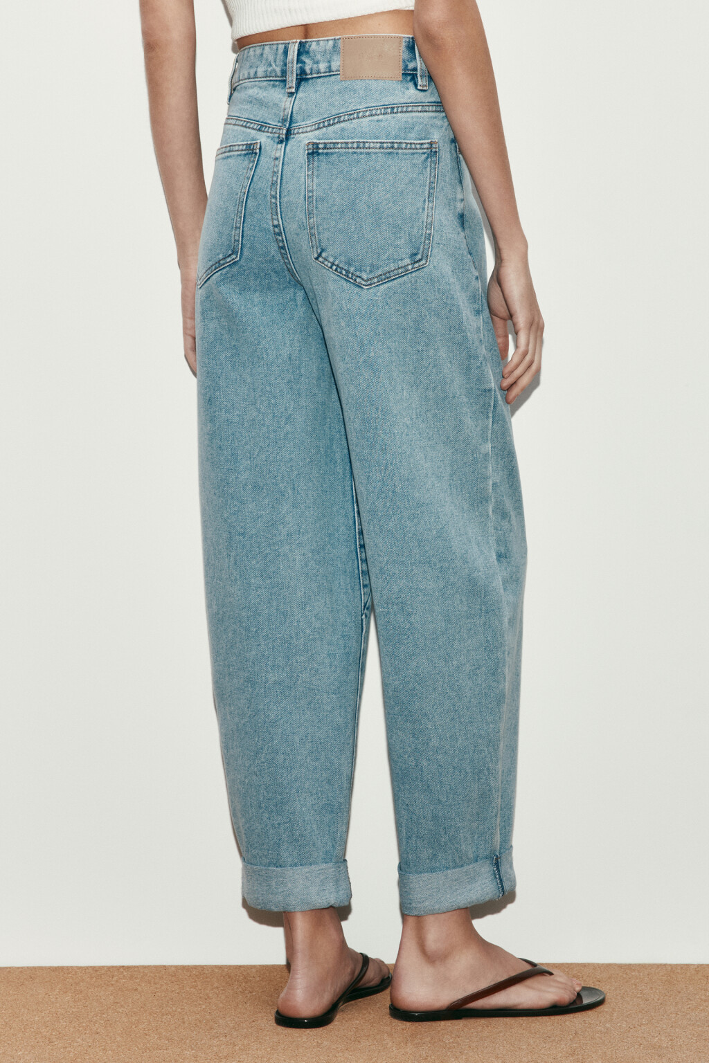 Джинсы-бананы с высокой посадкой - цвет голубой - 3