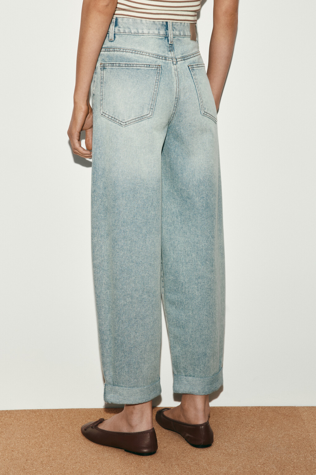 Джинсы-бананы с высокой посадкой - цвет синий - 4