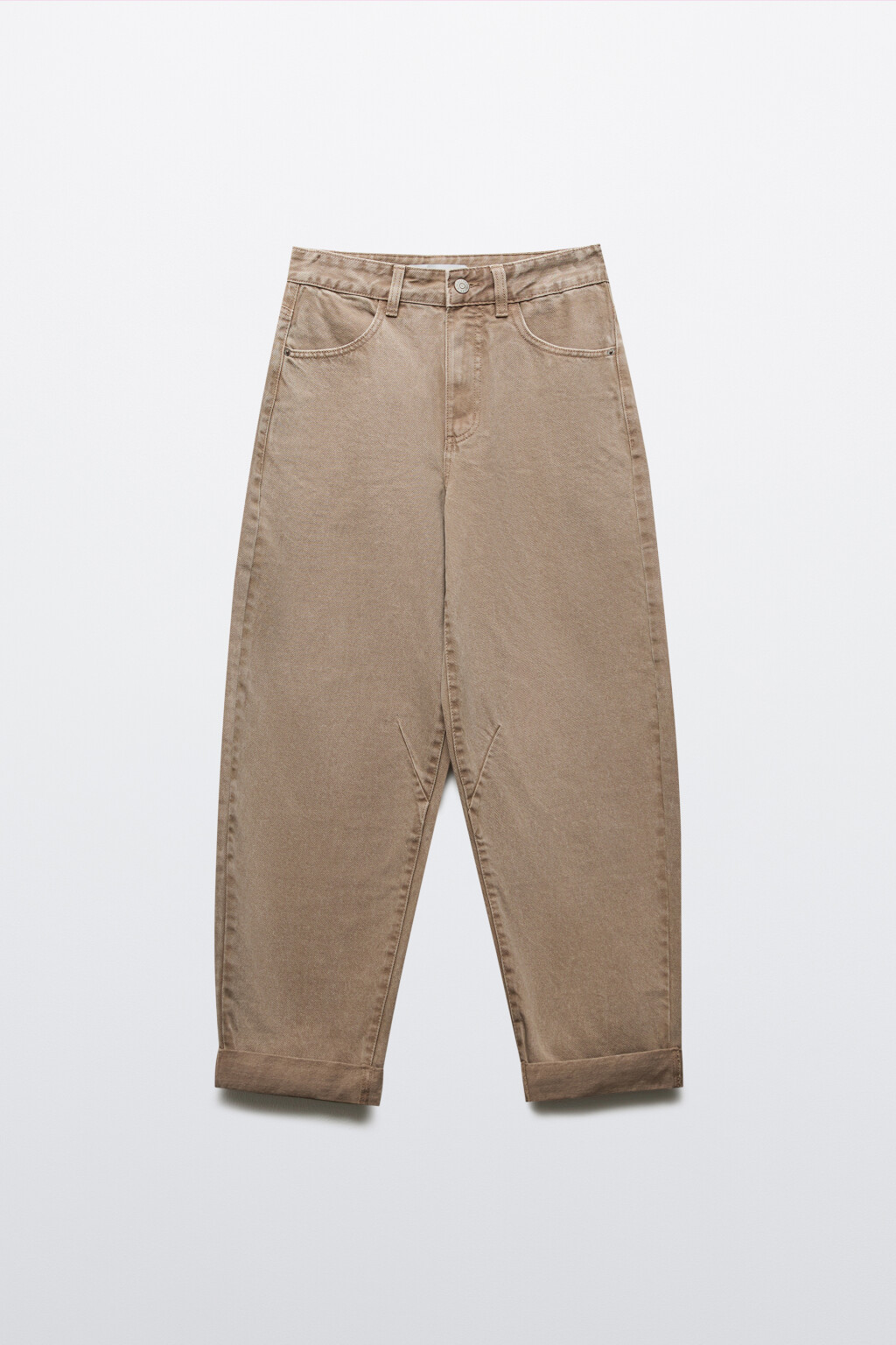 Джинсы-бананы с высокой посадкой - цвет бежевый - 1