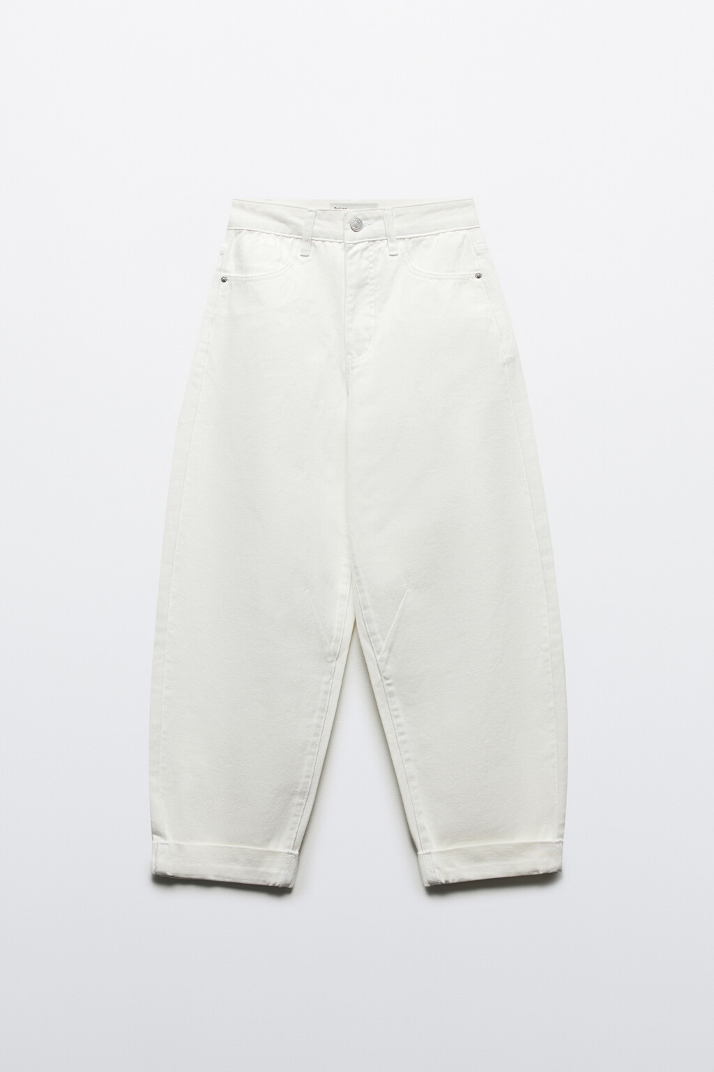 Джинсы-бананы широкие с высокой посадкой - цвет белый - 7