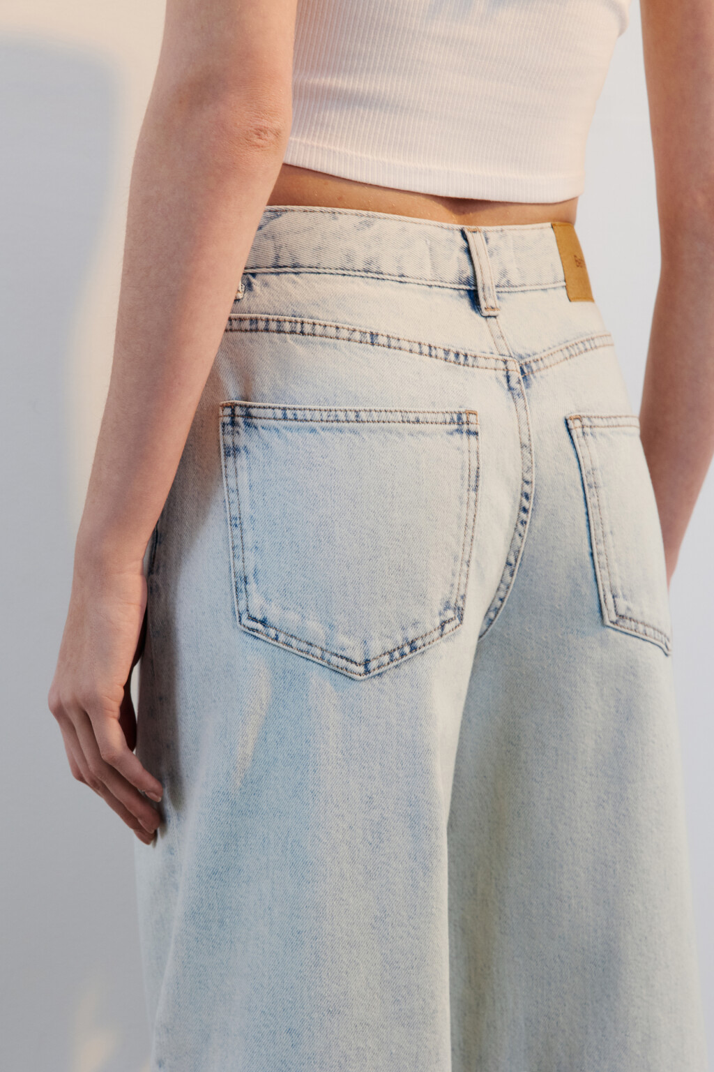 Джинсы-бананы с высокой посадкой - цвет голубой - 5