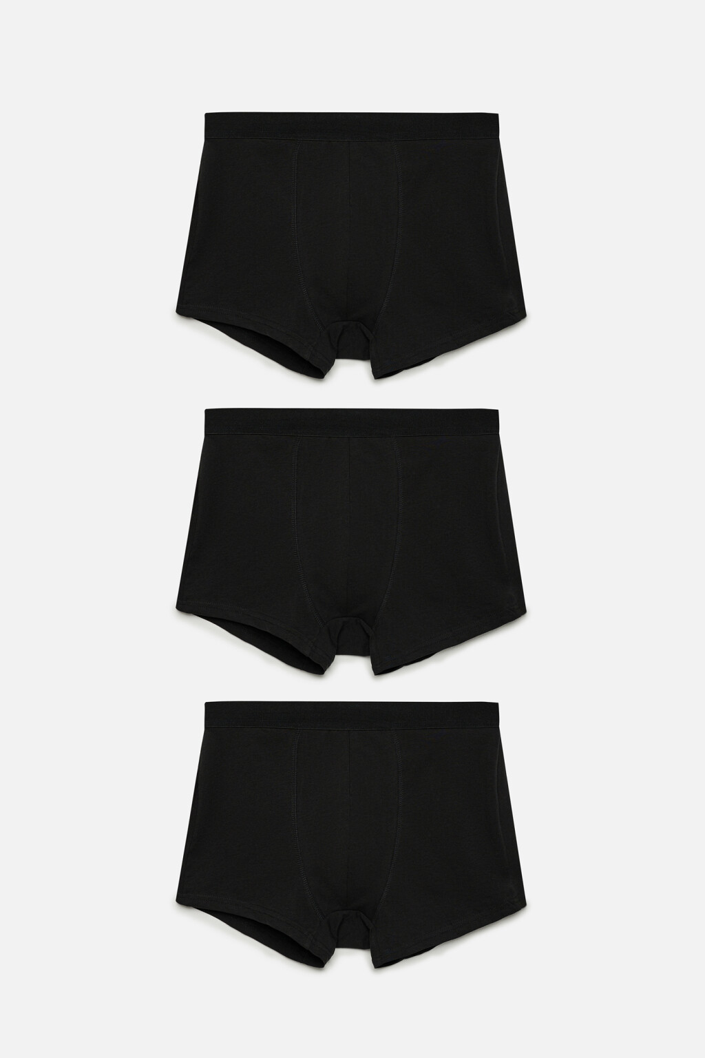 Набор трусов-боксеров хлопковых однотонных (3 пары) - цвет черный - 4