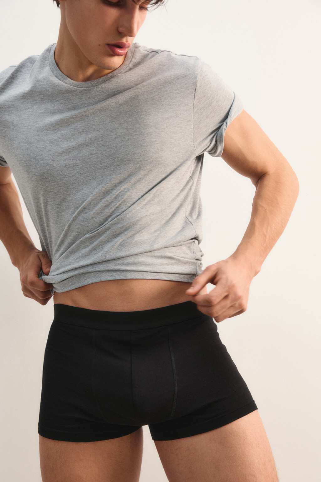 Набор трусов-боксеров хлопковых (3 пары) - цвет черный - 1