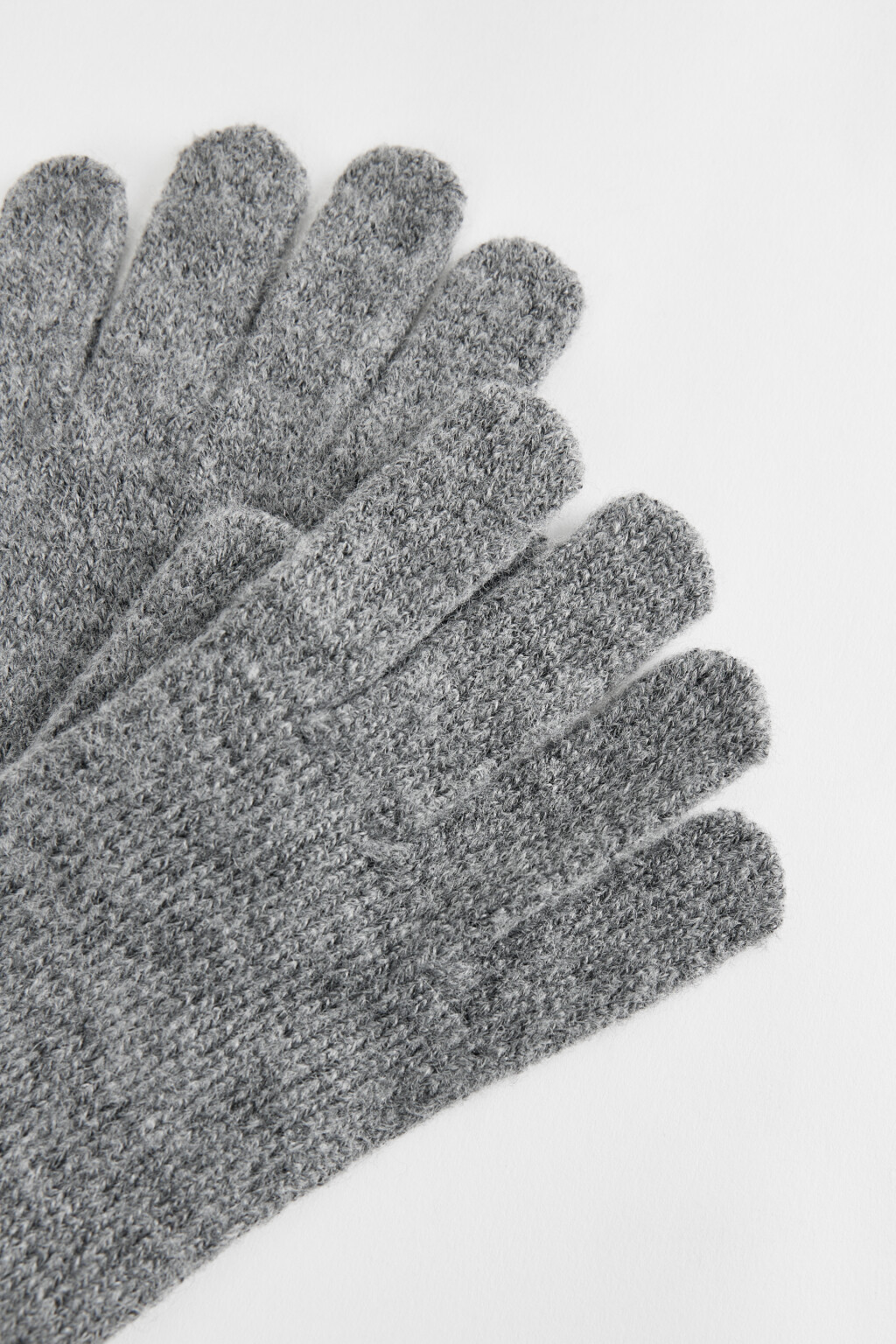 Перчатки BasicGloves вязаные с кашемиром - цвет серый - 2