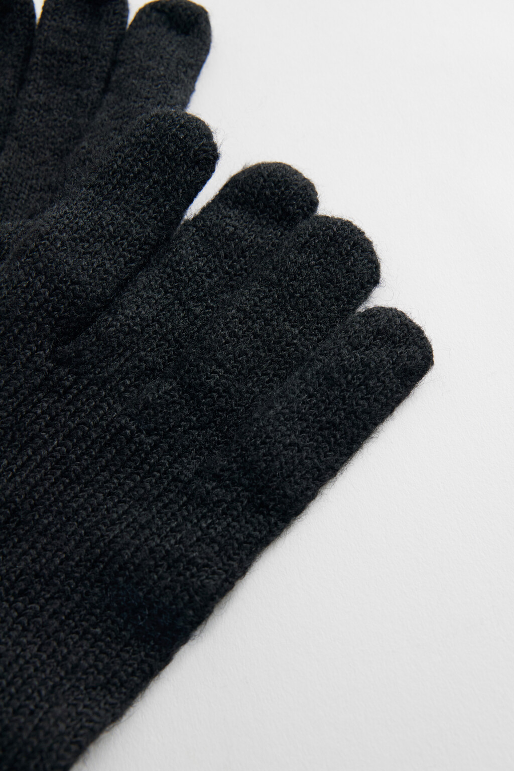 Перчатки BasicGloves вязаные с кашемиром - цвет черный - 2