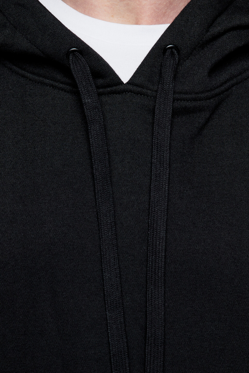 Худи базовая хлопковая с капюшоном и карманом-кенгуру - цвет черный - 6