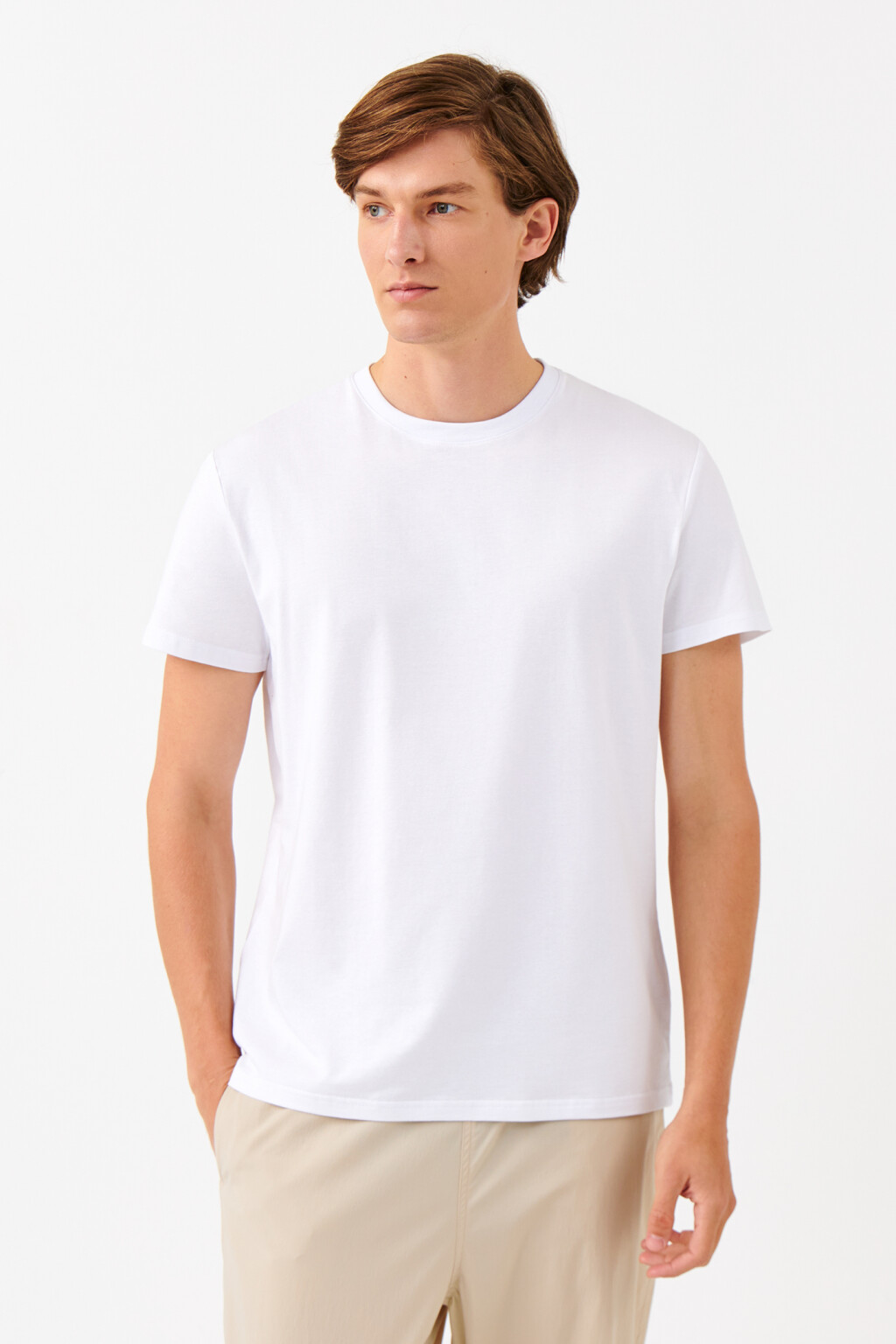 Лонгслив хлопковый базовый - цвет белый - 2