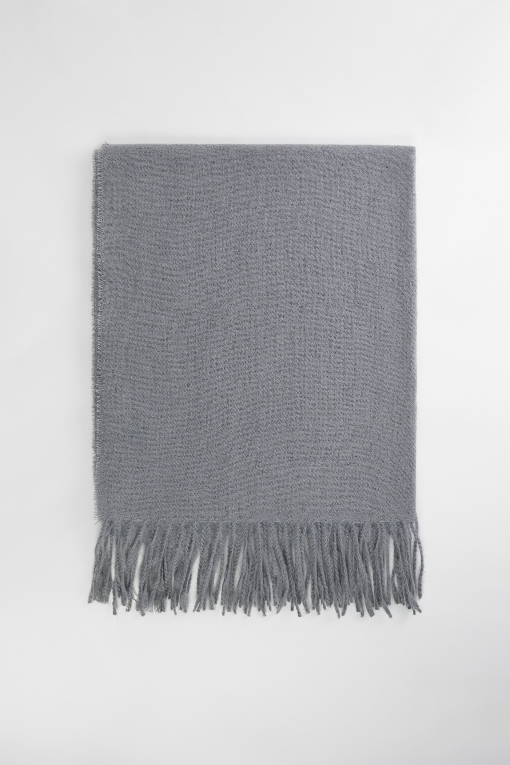 Шарф BasicScarf тонкий базовый с бахромой - цвет серый - 3