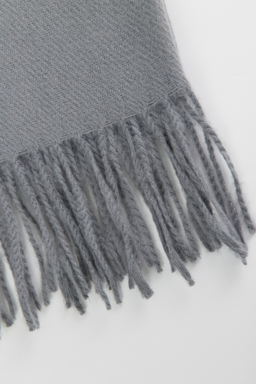 Шарф BasicScarf тонкий базовый с бахромой - цвет серый - 4