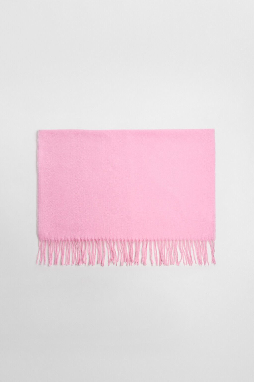 Шарф тонкий базовый с бахромой - цвет розовый - 1
