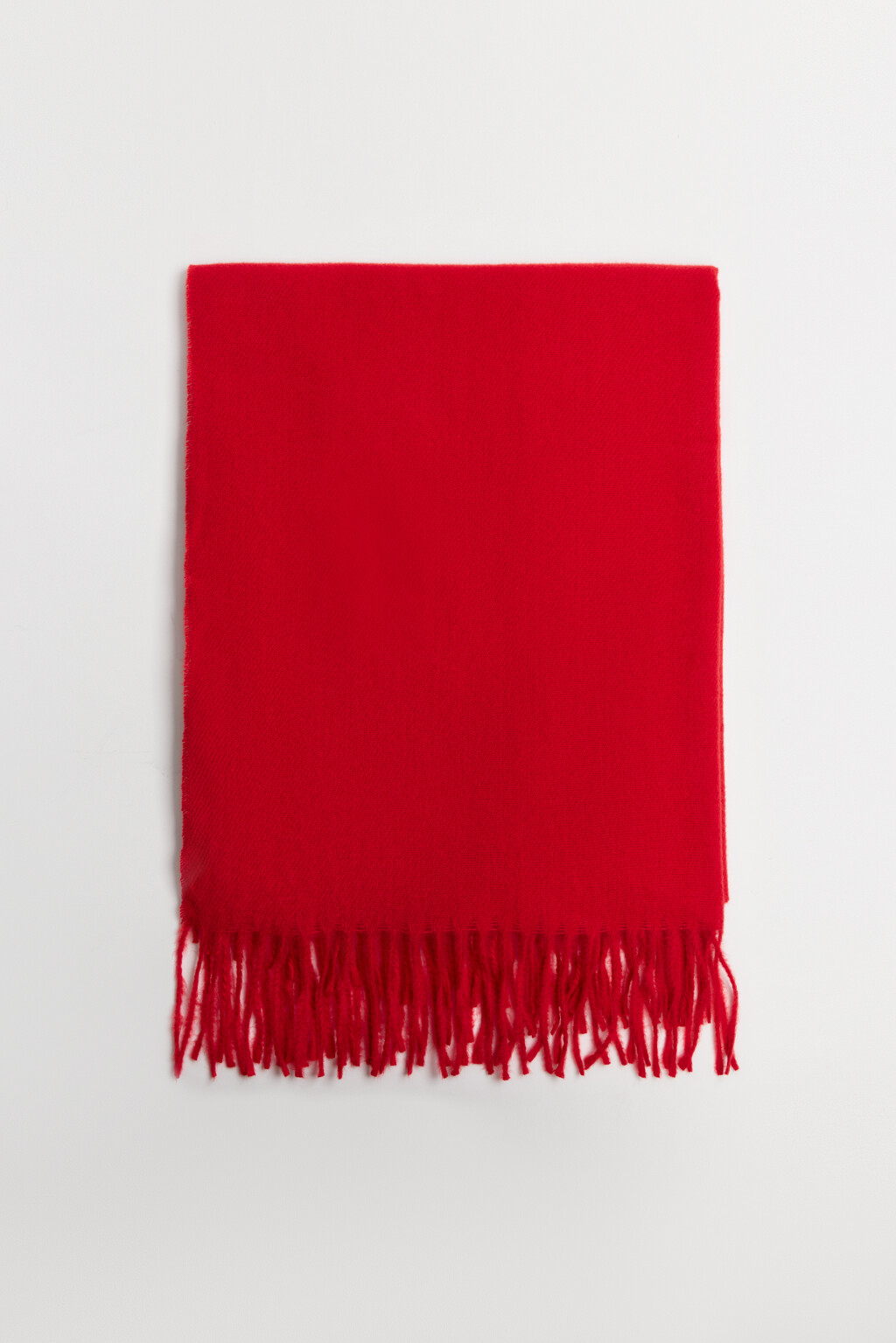 Шарф тонкий базовый с бахромой - цвет красный - 4