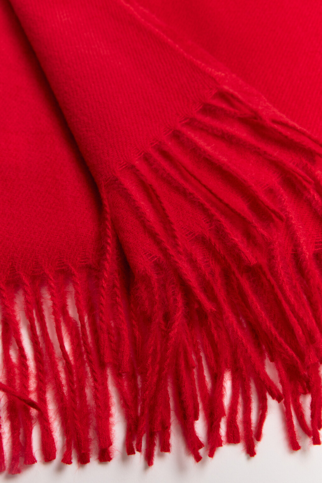 Шарф тонкий базовый с бахромой - цвет красный - 5