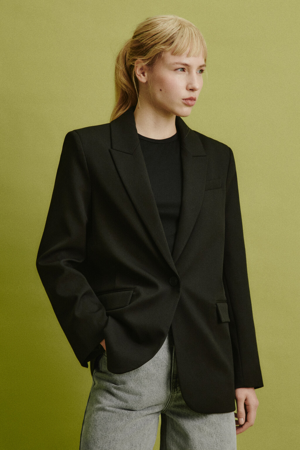 Пиджак прямой классический - цвет черный - 3
