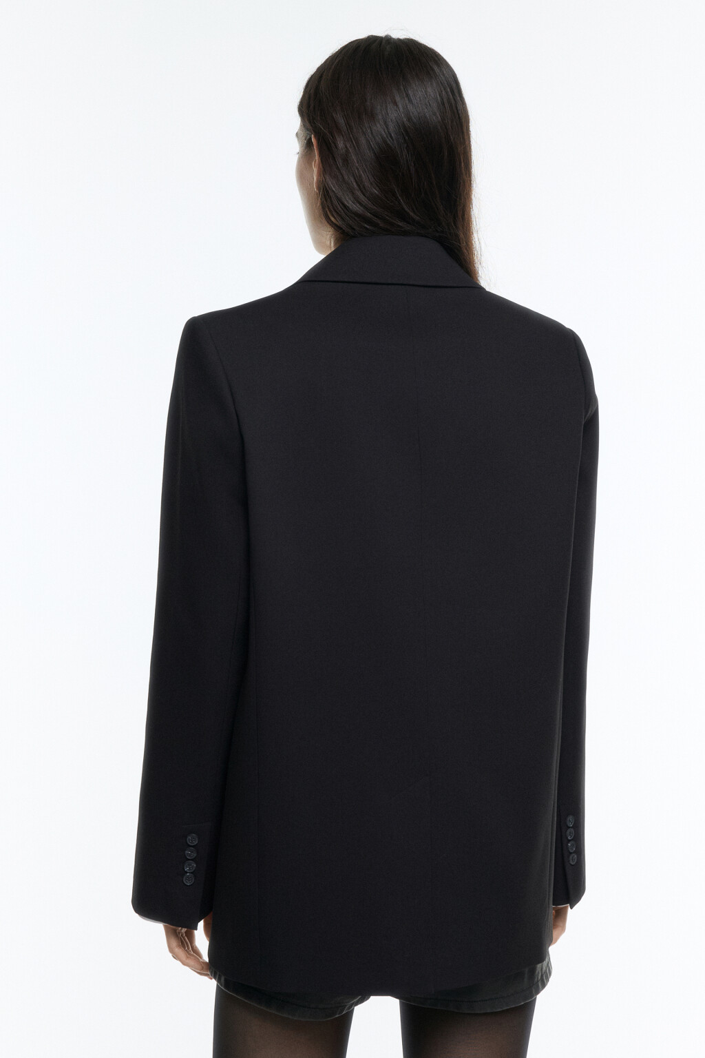 Пиджак прямой однобортный классического кроя - цвет черный - 5