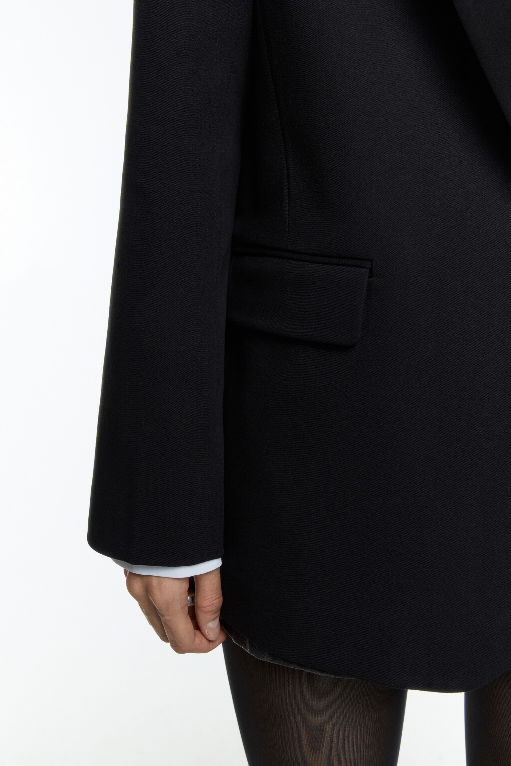 Пиджак прямой однобортный классического кроя - цвет черный - 8