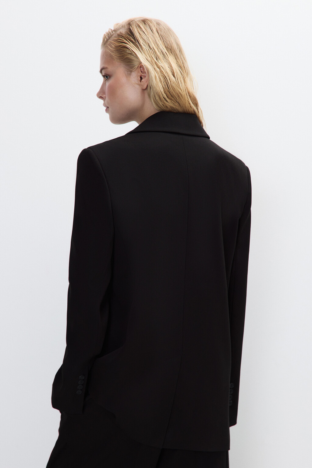 Пиджак прямой однобортный - цвет черный - 3