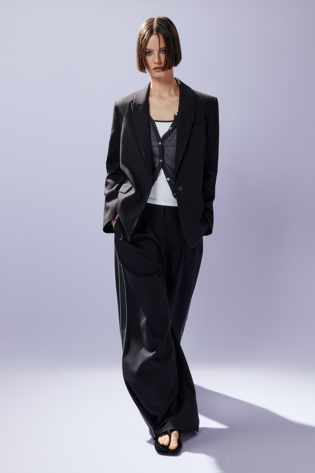 Пиджак однобортный классического кроя - цвет черный - 3