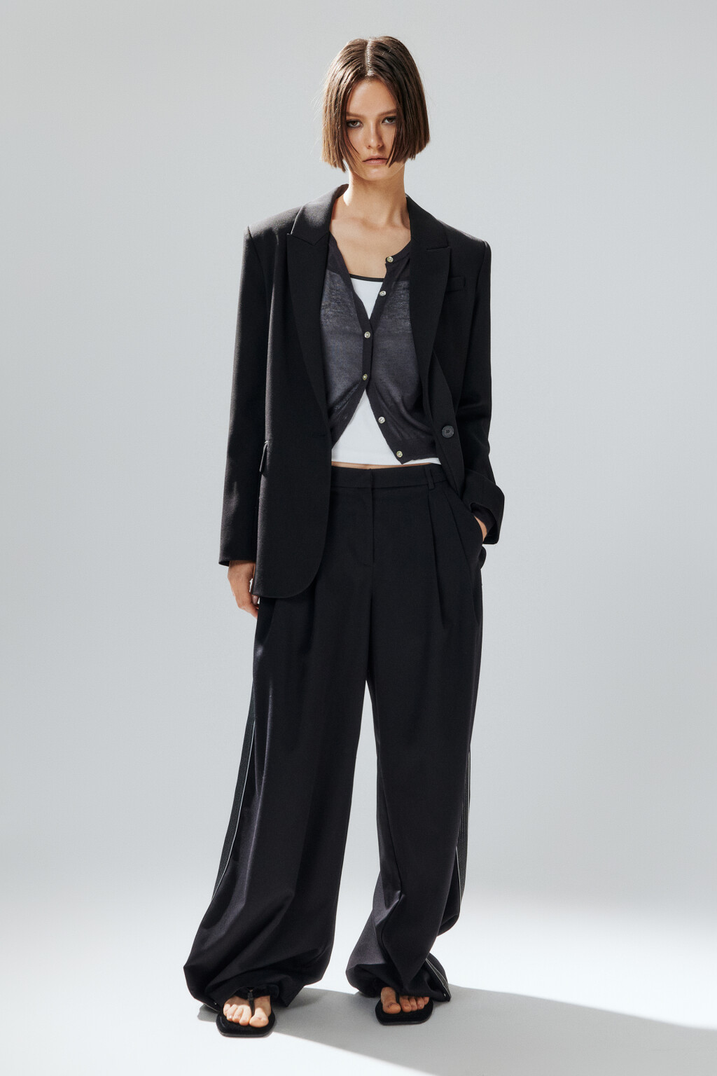 Пиджак однобортный классического кроя - цвет черный - 6