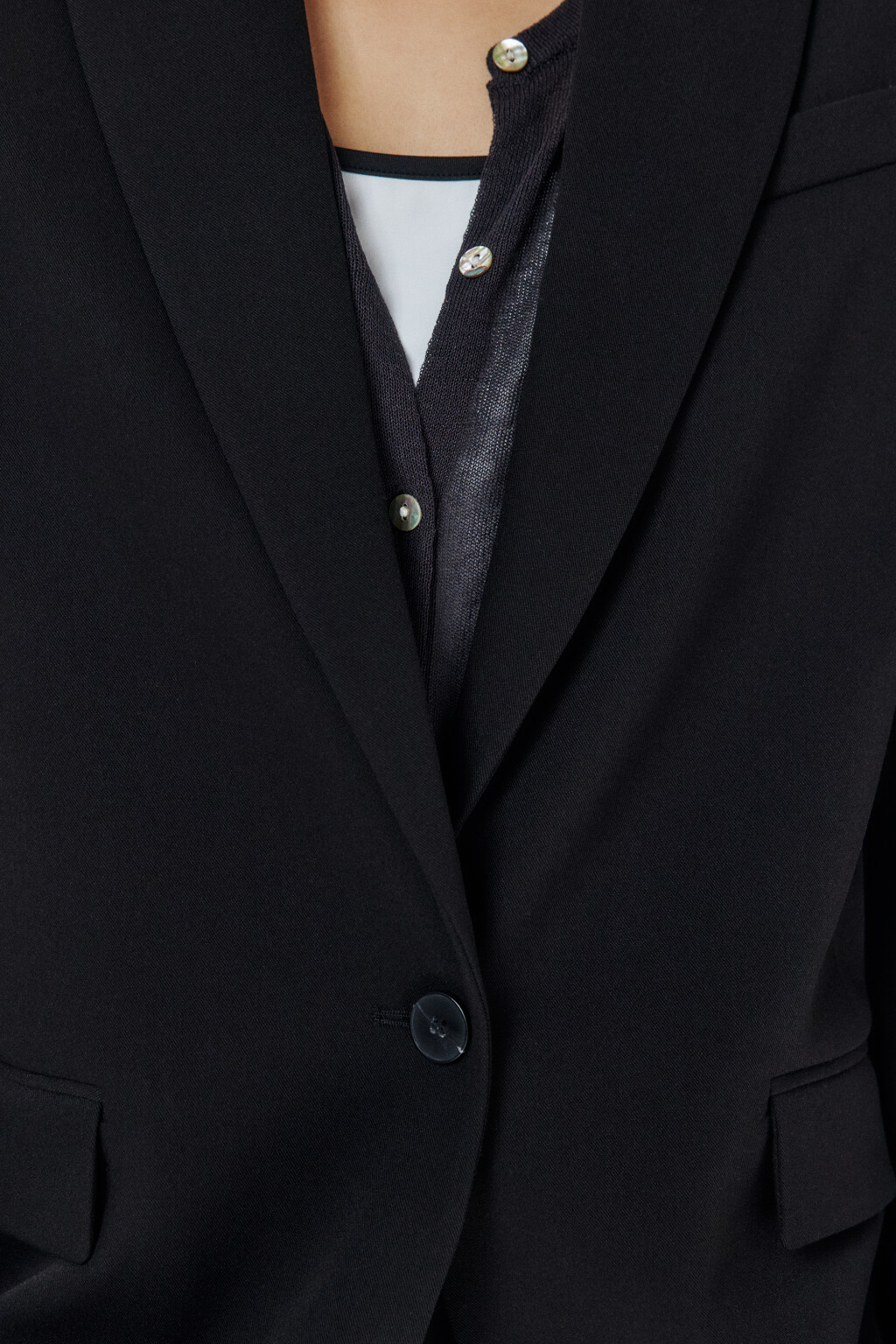 Пиджак однобортный классического кроя - цвет черный - 7
