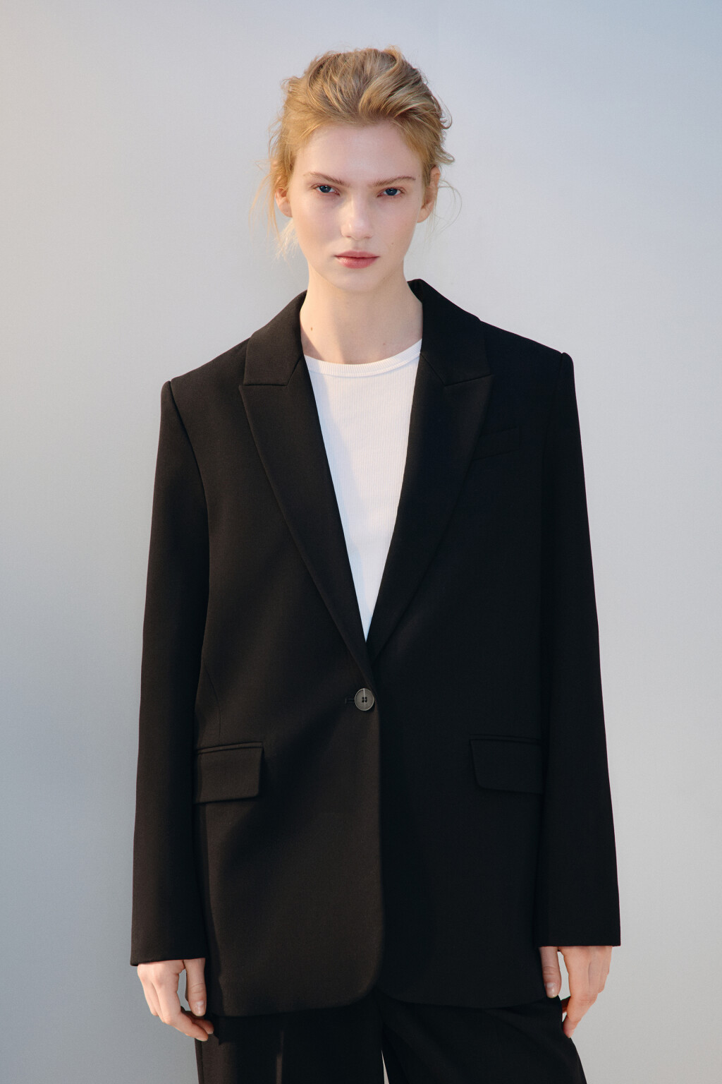 Пиджак прямой классический - цвет черный - 3