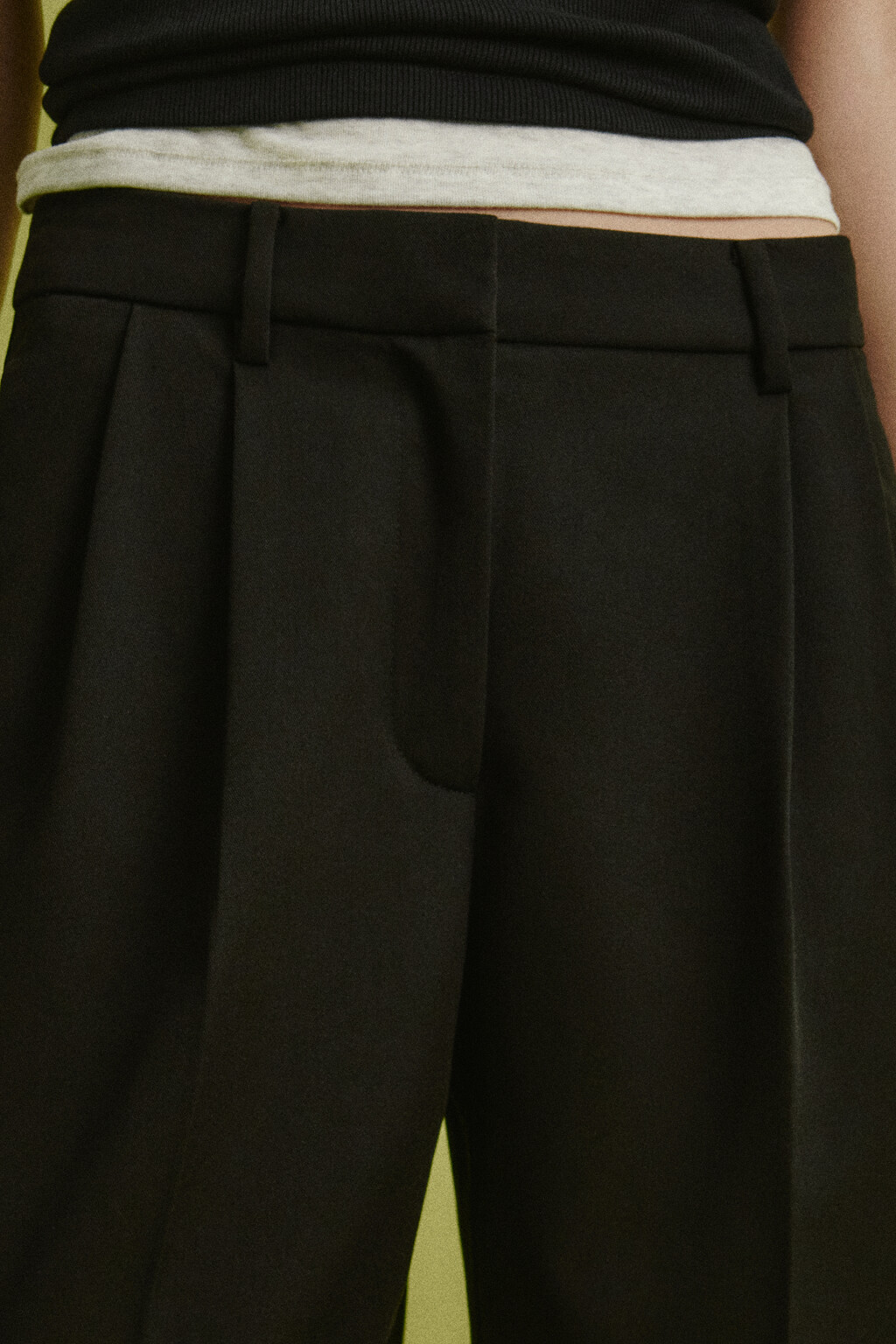 Брюки костюмные с высокой посадкой - цвет черный - 6