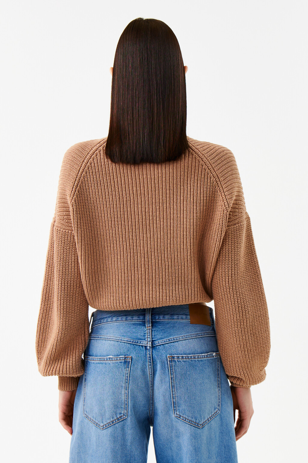 Кардиган хлопковый крупной вязки - цвет бежевый - 2