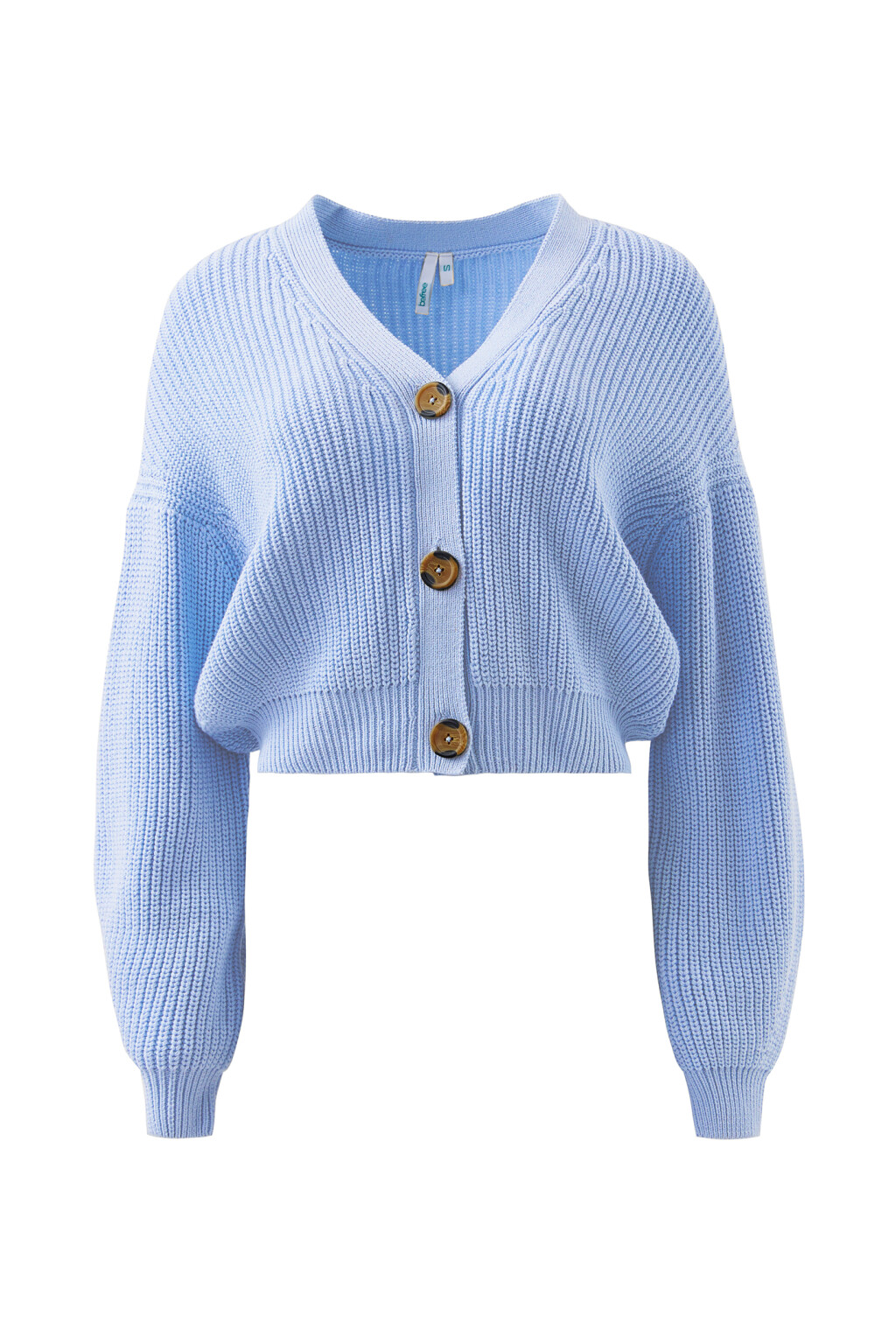 Кардиган хлопковый крупной вязки - цвет голубой - 7