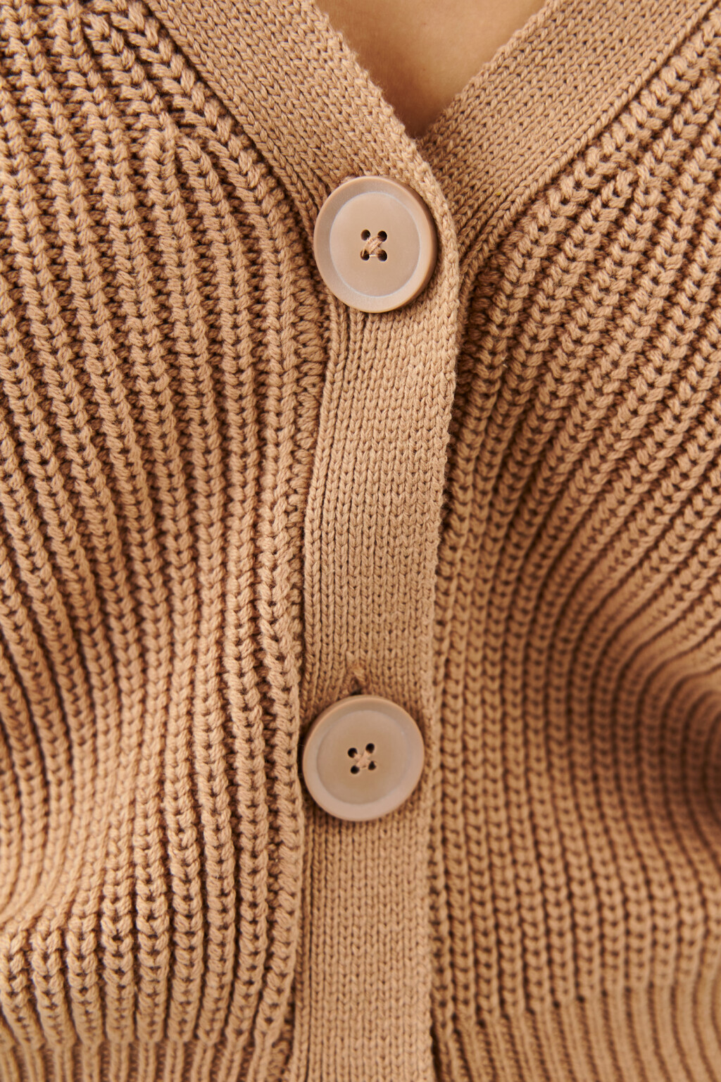 Кардиган хлопковый крупной вязки - цвет бежевый - 6