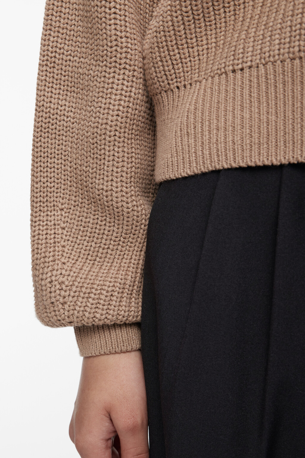 Кардиган oversize укороченный вязаный на пуговицах - цвет бежевый - 7