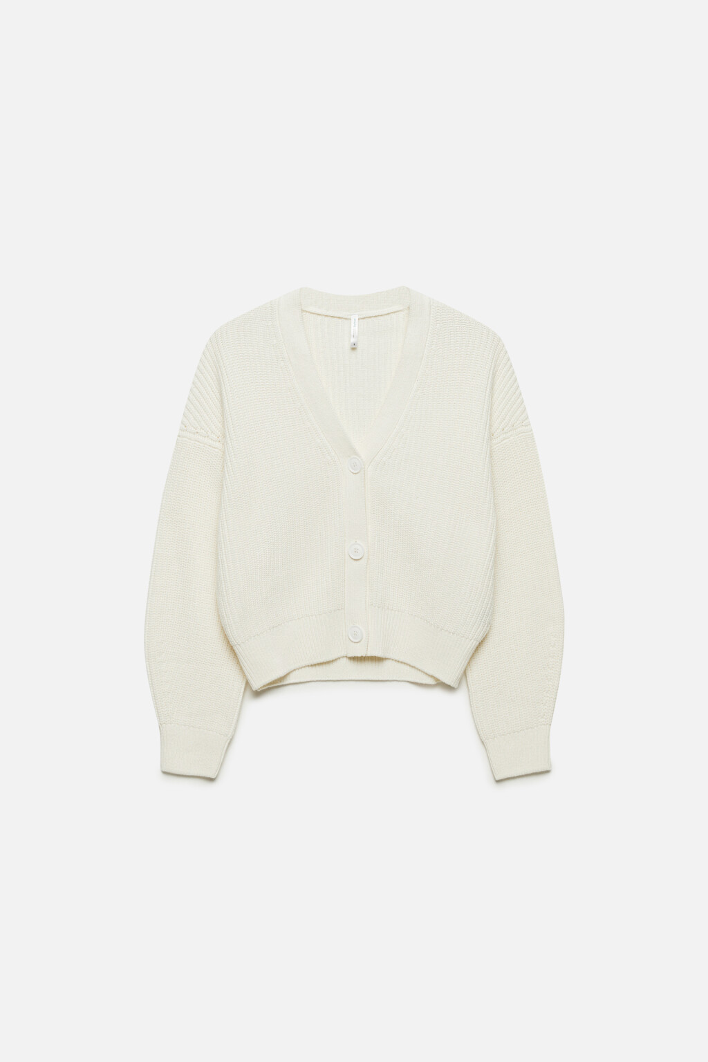 Кардиган короткий вязаный в рубчик - цвет бежевый - 8