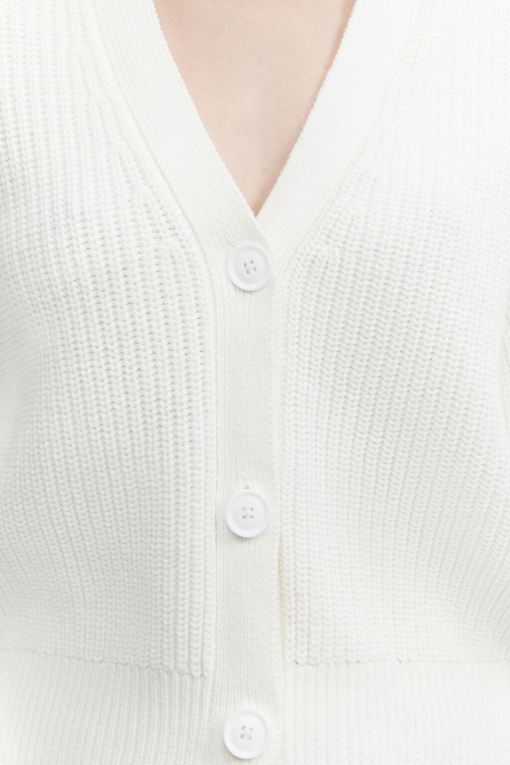 Кардиган короткий вязаный в рубчик - цвет бежевый - 6