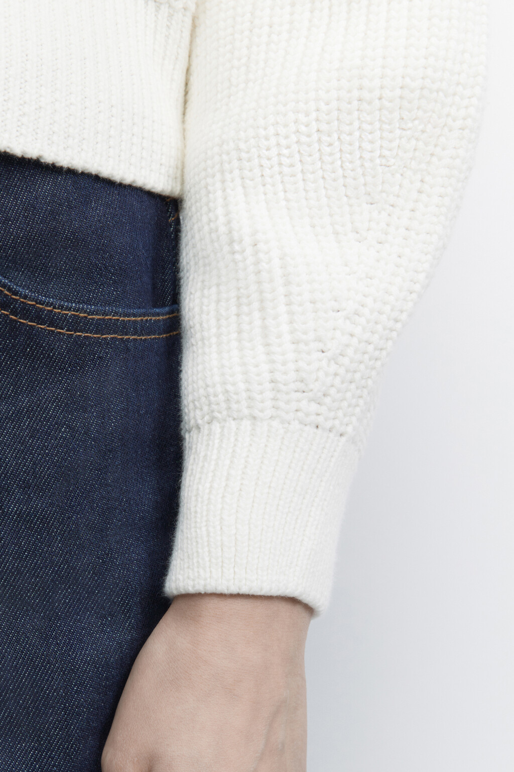 Кардиган короткий вязаный в рубчик - цвет бежевый - 7