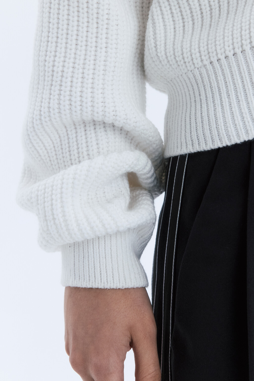 Кардиган на пуговицах вязаный в рубчик - цвет молочный - 7